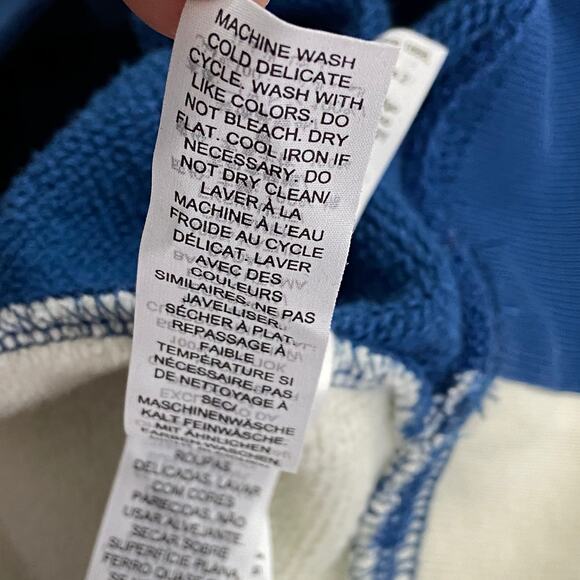 Tory Burch Tory Sport Oversized Sweatshirt Hoodie Blue Ivory Women's Size XL - Picture 11 of 11